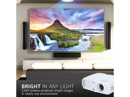 ViewSonic True 4K Projector with 3500 Lumens HDR Support and Dual HDMI for Home Theater Day and Night, Stream Netflix with Dongle (PX747-4K)
