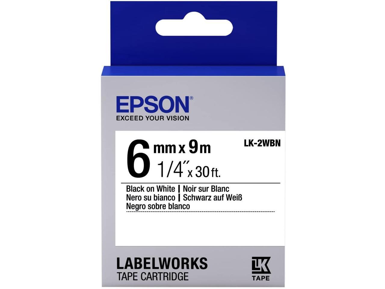 Epson LabelWorks Standard LK Tape Cartridge ~1/4" Black on White
