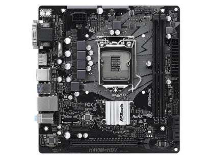 ASRock H410M-HDV LGA 1200 Intel H410 SATA 6Gb/s Micro ATX Intel Motherboard