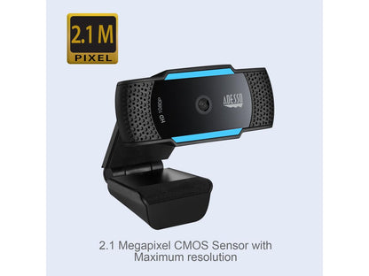 Adesso CyberTrack H5 1080p HD USB Auto Focus Webcam with Built-In Dual Microphone