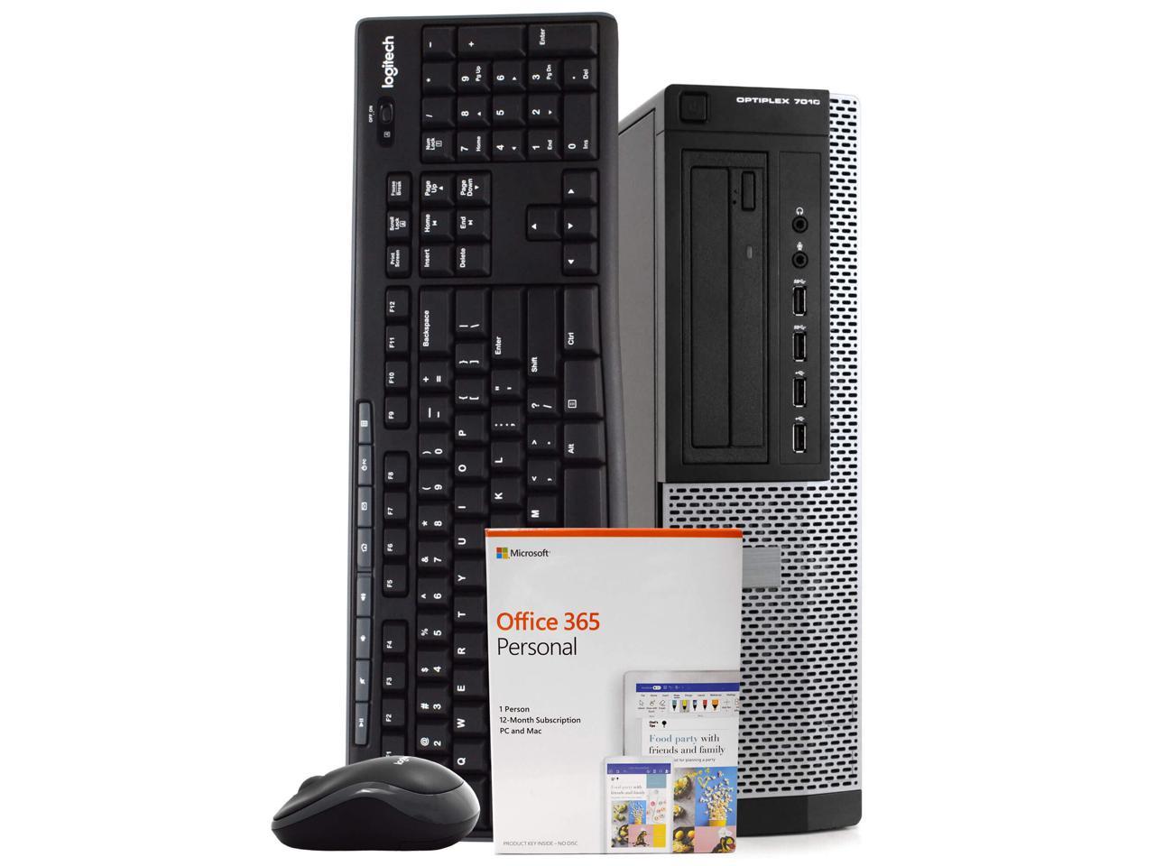Dell OptiPlex 7010 Desktop Computer PC, Intel i5-3470 3.2GHz, 16GB RAM, 512GB SSD, Windows 10 Pro, Microsoft Office 365 Personal, Wireless Keyboard & Mouse, New 16GB Flash Drive, Wi-Fi, DVD