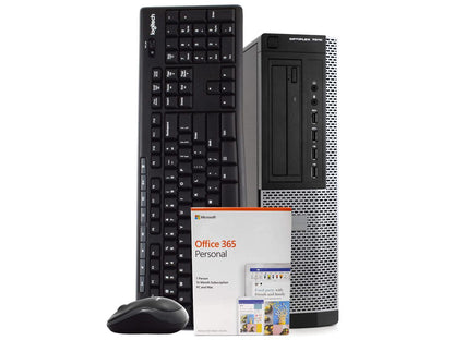 Dell OptiPlex 7010 Desktop Computer PC, Intel i5-3470 3.2GHz, 16GB RAM, 512GB SSD, Windows 10 Pro, Microsoft Office 365 Personal, Wireless Keyboard & Mouse, New 16GB Flash Drive, Wi-Fi, DVD