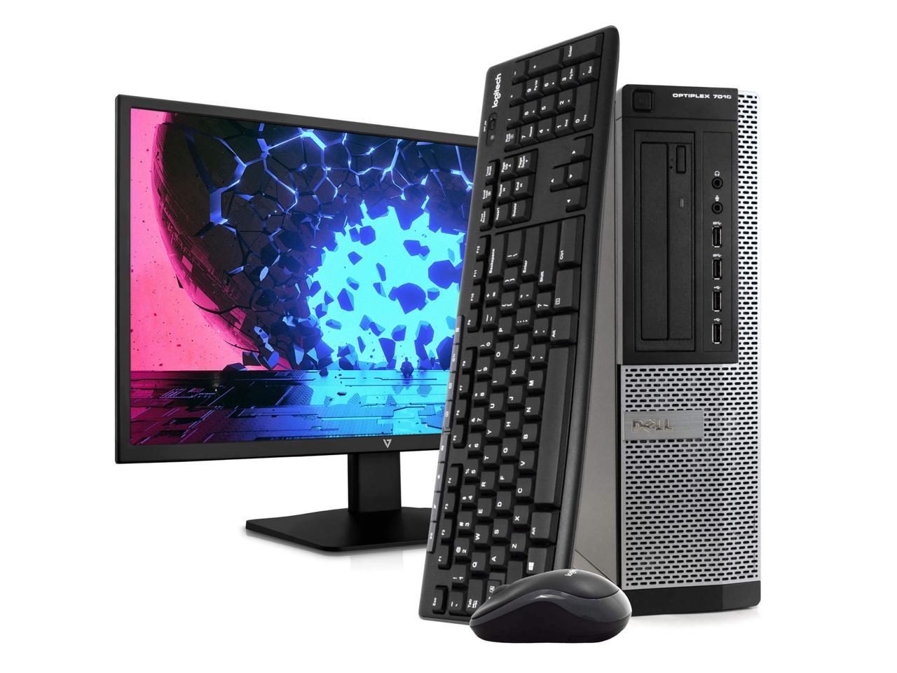 Dell OptiPlex 7010 Desktop Computer PC, Intel i5-3470 3.2GHz, 16GB RAM, 512GB SSD, Windows 10 Pro, New 23.6" FHD LED Monitor, New 16GB Flash Drive, Wireless Keyboard & Mouse, DVD, Wi-Fi
