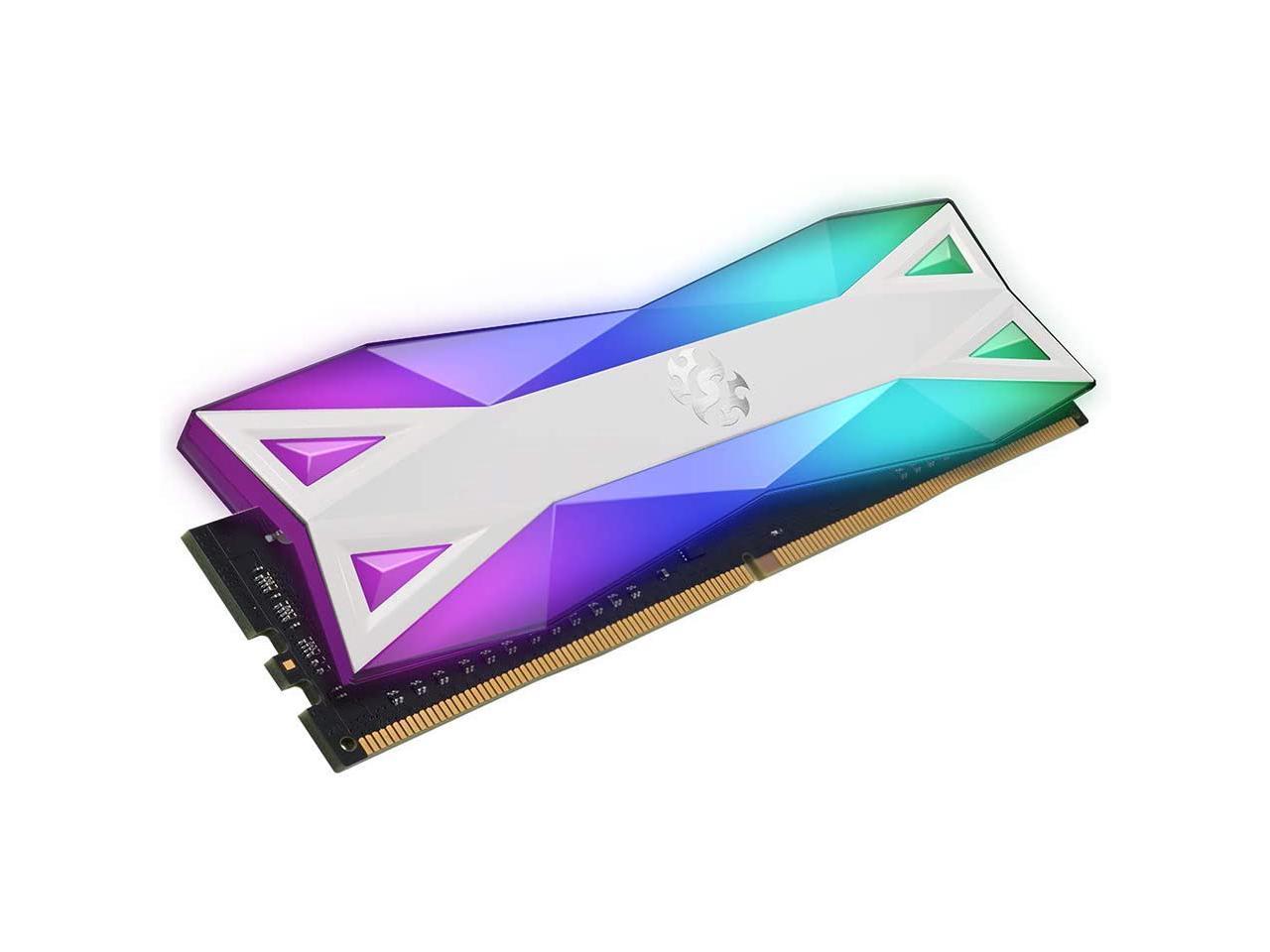 XPG DDR4 D60G RGB 16GB (2x8GB) 3200MHz PC4-25600 U-DIMM CL16-20-20 Desktop Memory Kit White (AX4U320038G16A-DW60)