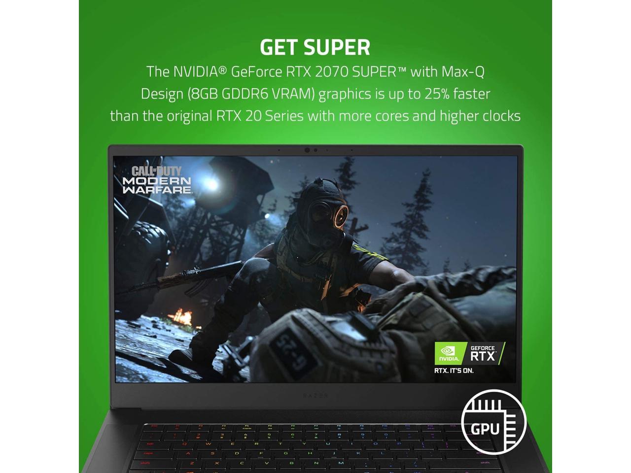 Razer Blade 15.6" Gaming laptop -FHD - 300Hz - i7 - RTX 2070s - 512 GBGB - Black 32 GB Laptop