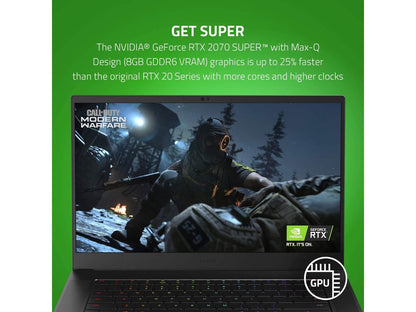 Razer Blade 15.6" Gaming laptop -FHD - 300Hz - i7 - RTX 2070s - 512 GBGB - Black 32 GB Laptop