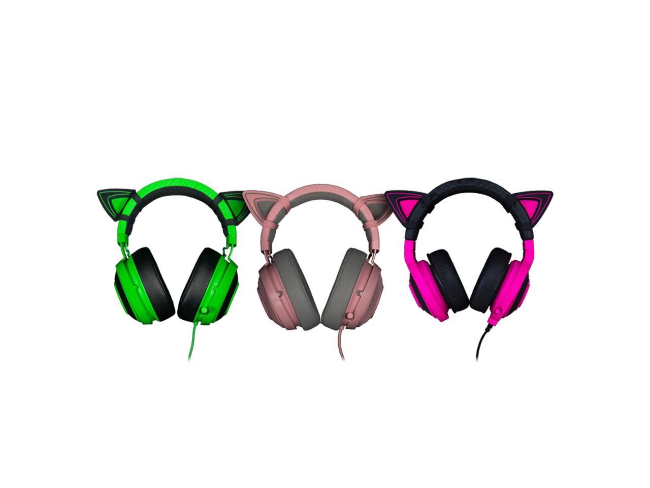 Kitty Ears for Razer Kraken - Water Resistant Construction - Green