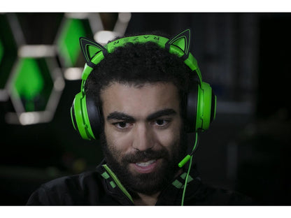 Kitty Ears for Razer Kraken - Water Resistant Construction - Green