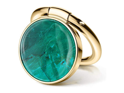 Marble Cell Phone Ring Holder Finger Ring Stand, Kickstand Metal Grip Holder for Magnetic Car Mount Compatible with iPhone 11 Pro Max/X/XR/SE 2020 and Other Smartphones (Green/Gold)