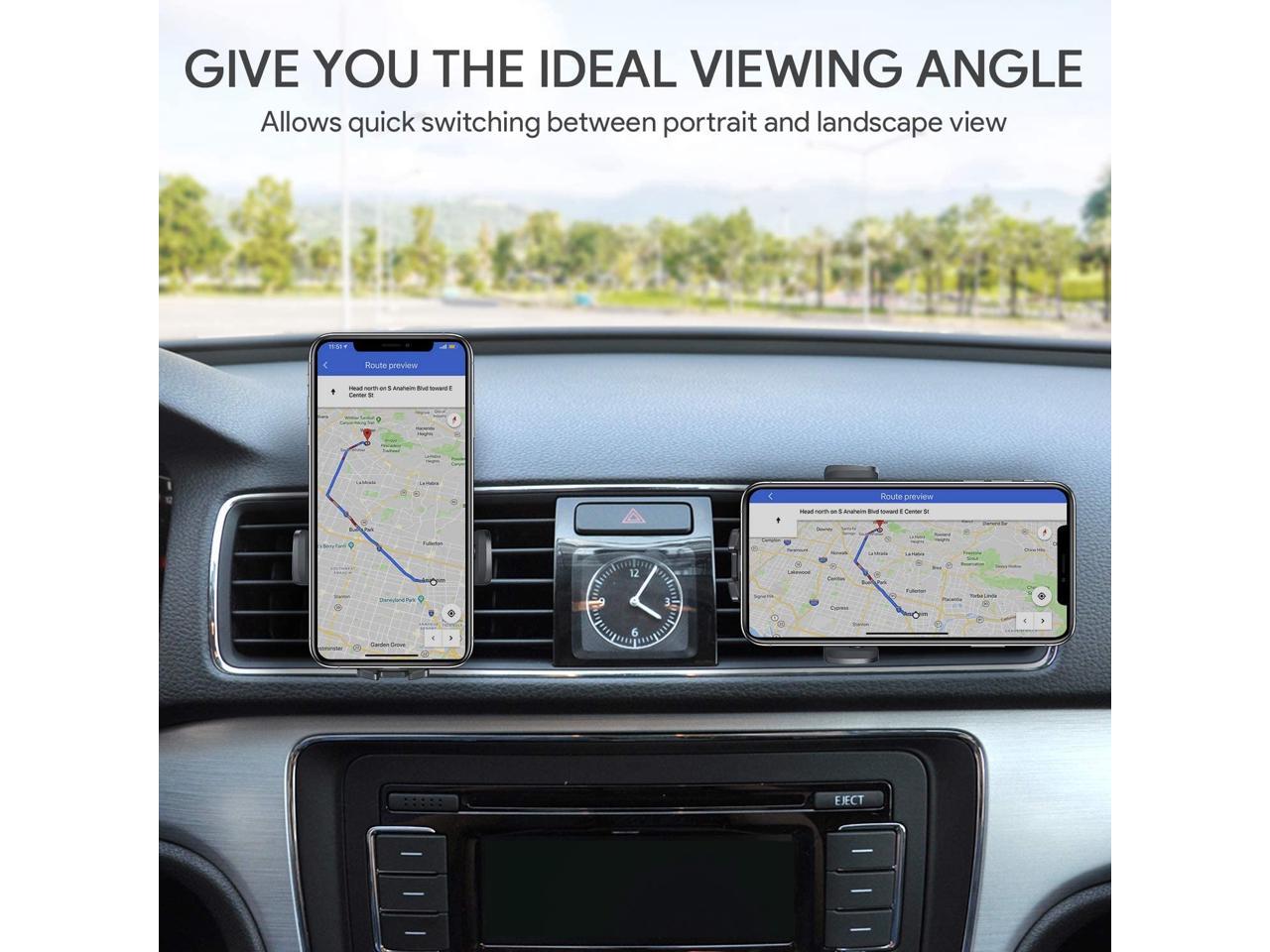 Car Phone Mount Air Vent Phone Holder for Car Compatible with iPhone 11 Pro/11/Xs/8/7/6, Galaxy S10/S10+/S9/S9+, Note 10,LG,Huawei,Pixel and Other