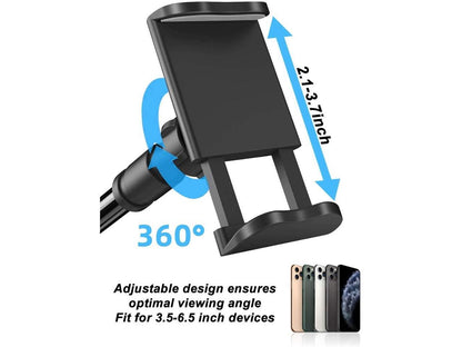 Gooseneck Bed Phone Holder Mount, Flexible Long Arm Clip Clamp for Desk, Bendy Lazy Bracket Bedside Stand, for iPhone 11 Pro Xs Max XR X 8 7 6 Plus Samsung S20 S10 S9 S8 Plus GPS