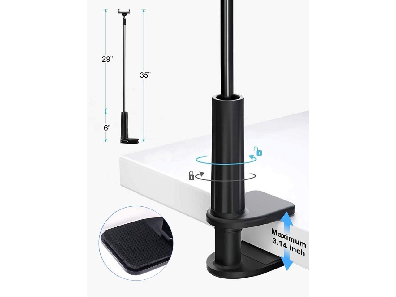 Gooseneck Bed Phone Holder Mount, Flexible Long Arm Clip Clamp for Desk, Bendy Lazy Bracket Bedside Stand, for iPhone 11 Pro Xs Max XR X 8 7 6 Plus Samsung S20 S10 S9 S8 Plus GPS