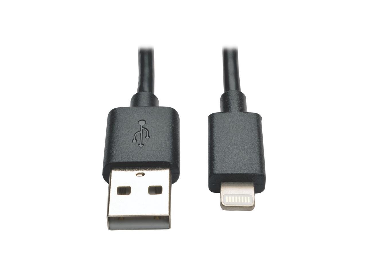 Tripp Lite M100-10N-BK-10 Black MFi Certified Lightning to USB Cable Sync Charge Apple iPhone iPod iPad 10pc