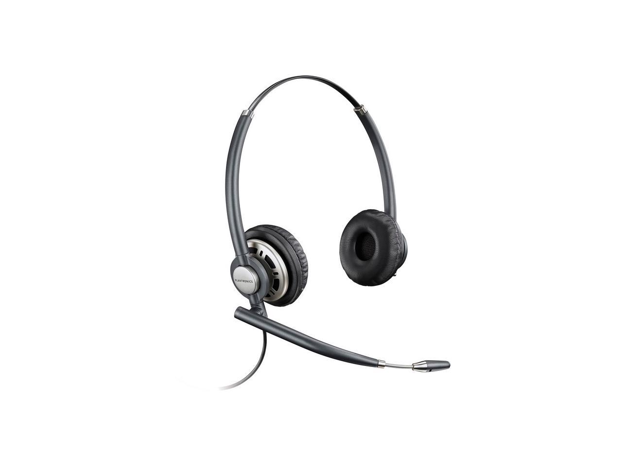 Plantronics HW720 Binaural Headset - Stereo - Wired - Over-the-head - Binaural - Circumaural - Noise Cancelling Microphone - Black