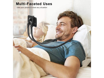 Cell Phone Holder, Universal Mobile Phone Stand, Lazy Bracket, DIY Flexible Mount Stand with Multiple Function (Black)