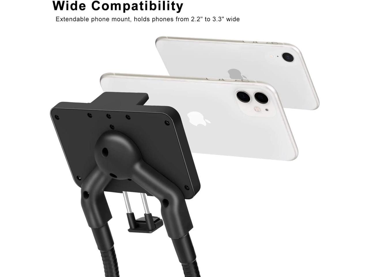 Cell Phone Holder, Universal Mobile Phone Stand, Lazy Bracket, DIY Flexible Mount Stand with Multiple Function (Black)