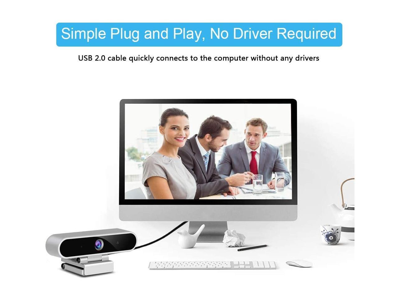Webcam with Microphone,Camera for Computer Desktop 1080P HD Webcam,Plug and Play USB Webcam for Laptop Flexible Rotatable Clip and Tripod,Privacy Cover for Video Calling Recording Conferencing