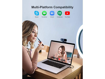 Professional Webcam with Microphone, 1080P HD Webcam Computer Web Camera