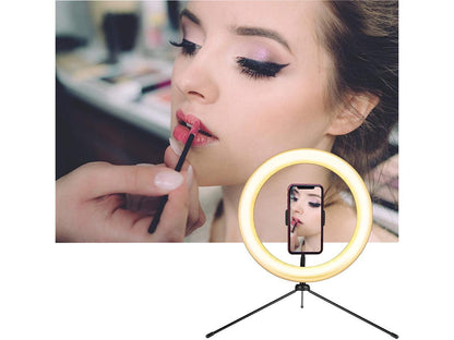 Durable LED Ring Light, 12'' Selfie Ring Light with Tripod Stand (19â€?-65â€?) & Phone Holder, Bluetooth Remote Control and Carry Bag for Video Recording/Live Stream/Makeup/YouTube/Photography/Camera