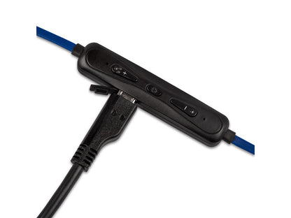 Veho ZB-1 Wireless Bluetooth In-Ear Sports Headphones with Inline Remote Control Microphone, Ear Hook and Flex Anti-Tangle Cable for Apple iPhone, iPad, iPod, Android Smartphone, Blue (VEP-007-ZB1)