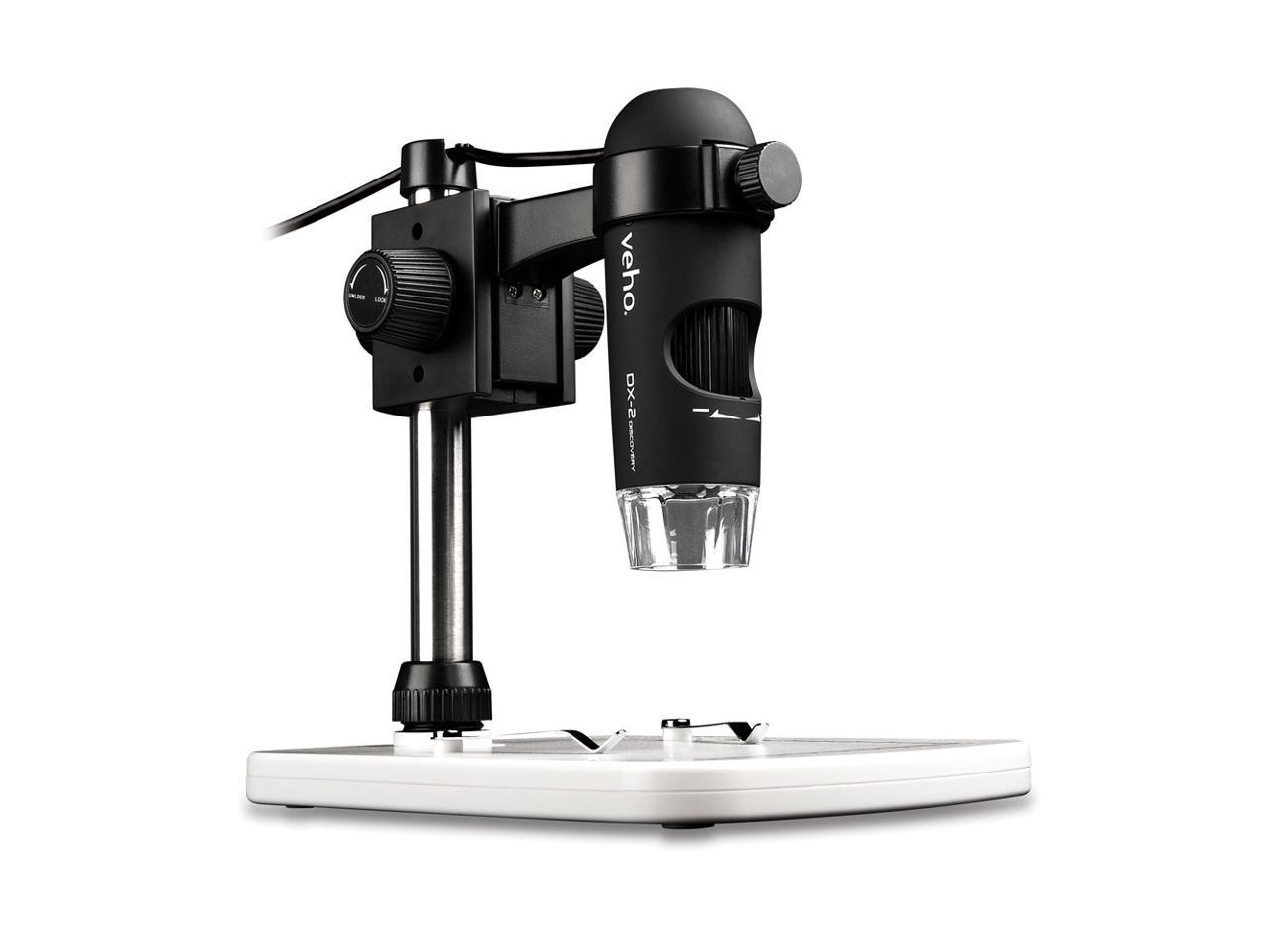 Veho Discovery DX-2 USB Digital Microscope | 5 Mega Pixels | x300 Magnification | Photo/Video Capture & Recording | Up to 2592 x 1944 Resolution | 8 LED's | Adjustable stand (VMS-007-DX2)