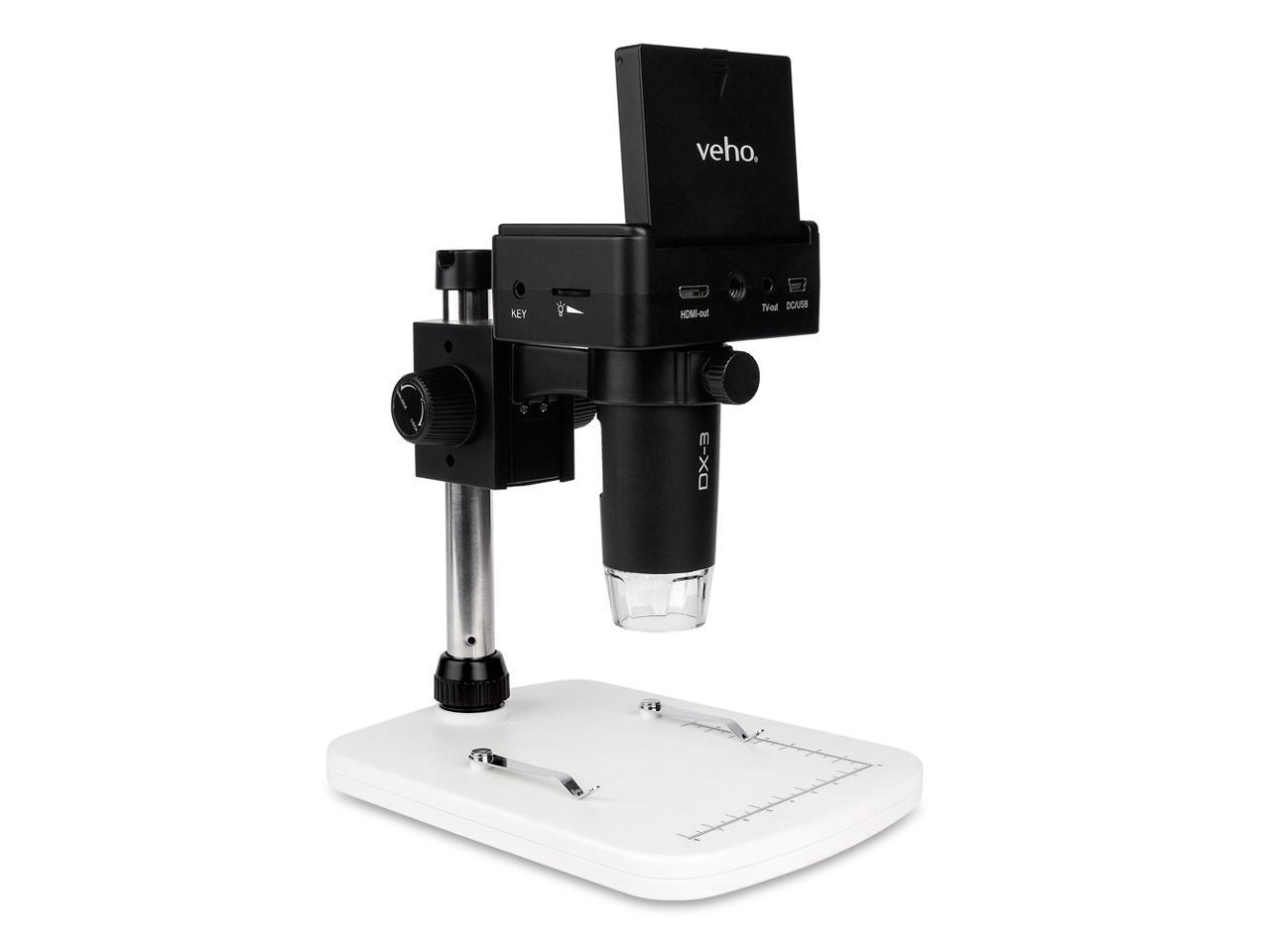 Veho Discovery DX-3 2-in1 USB Digital 12MP Portable microscope & telescope | x1600 Magnification | Photo/Video Capture | 2.4" LCD Screen | Rechargeable battery | HDMI | Micro SD card (VMS-008-DX3)