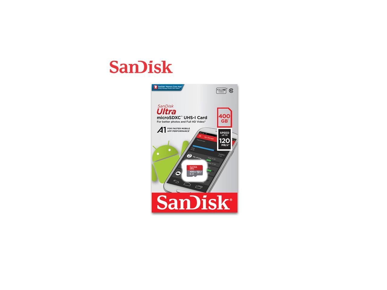 SanDisk 400GB Ultra microSDXC A1 UHS-I/U1 Class 10 Memory Card with Adapter, Speed Up to 120MB/s (SDSQUA4-400G-GN6MA)