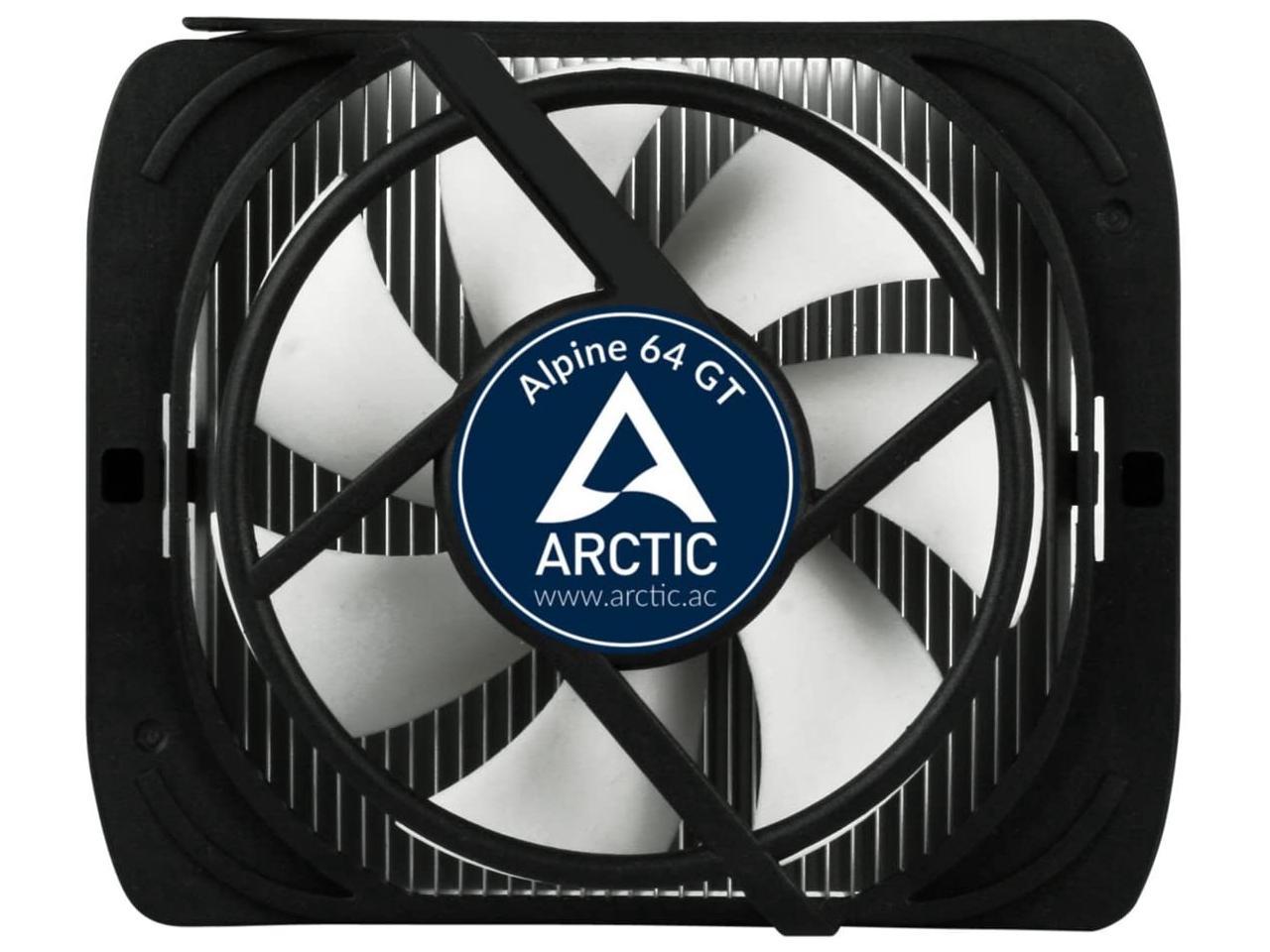 ARCTIC Alpine 64 GT - CPU Cooler for Quietness, Supports AMD AM4, AM3(+), AM2(+),…, Ultra-Quiet 80 mm PWM Fan - Black, White