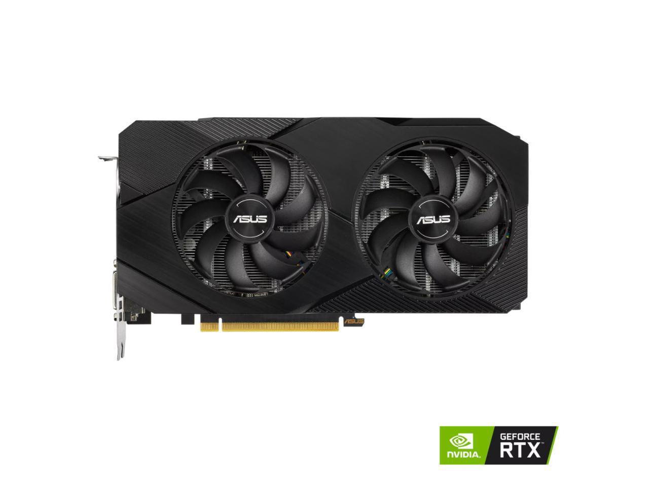 ASUS Dual GeForce RTX 2060 EVO OC Edition 12GB GDDR6 features two powerful Axial-tech fans for AAA gaming performance and ray tracing Graphics Card (DUAL-RTX2060-O12G-EVO)