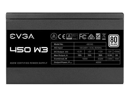 EVGA 450 W3 Power Supply,80 PLUS Certification,450W power supply,White,100-W3-0450-K1