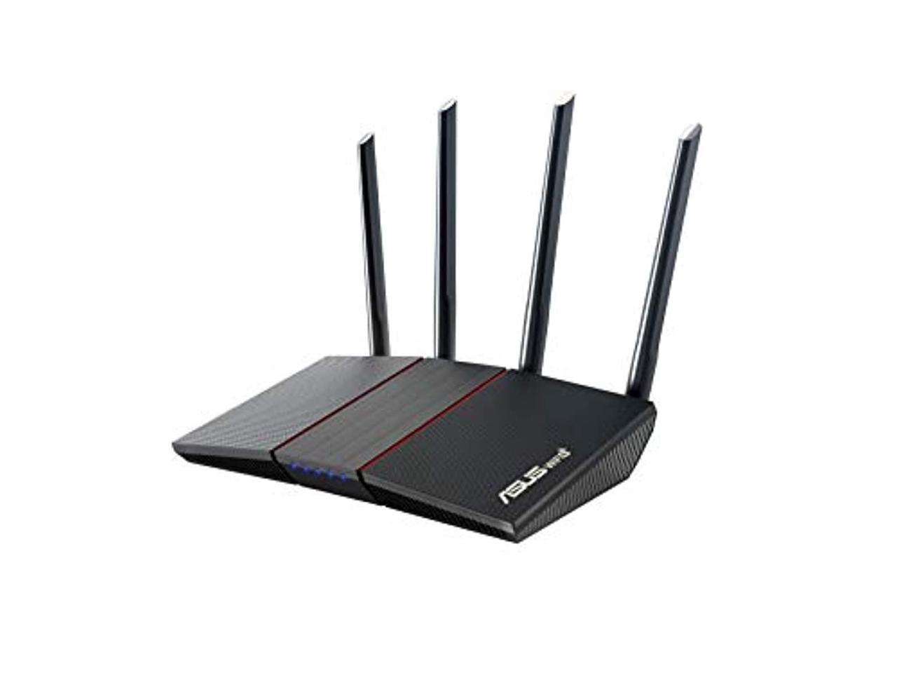 ASUS RT-AX55 AX1800 Dual Band WiFi 6 Gigabit Router, 802.11ax, Lifetime internet security, Parental Control, Mesh WiFi support, MU-MIMO, OFDMA, 4 Gigabit LAN Ports, Beamforming