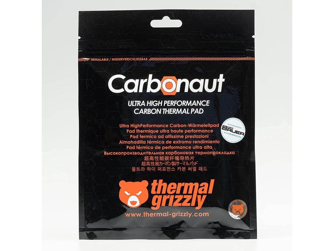 Thermal Grizzly Carbonaut - Carbon Thermal Pad 32x32x0.2mm, Flexible and Reusable, Non-Adhesive, Very High Thermal Conductivity, Conducts Electricity!