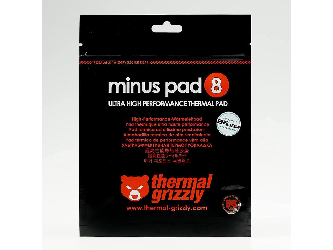 Thermal Grizzly Minus Pad 8 (Thermal Pad) Silicone, Self-Adhesive, Thermally Conductive Thermal Pad - Conducts Heat and Cools The Heating Elements of The Computer or Console -100x100x2.0mm