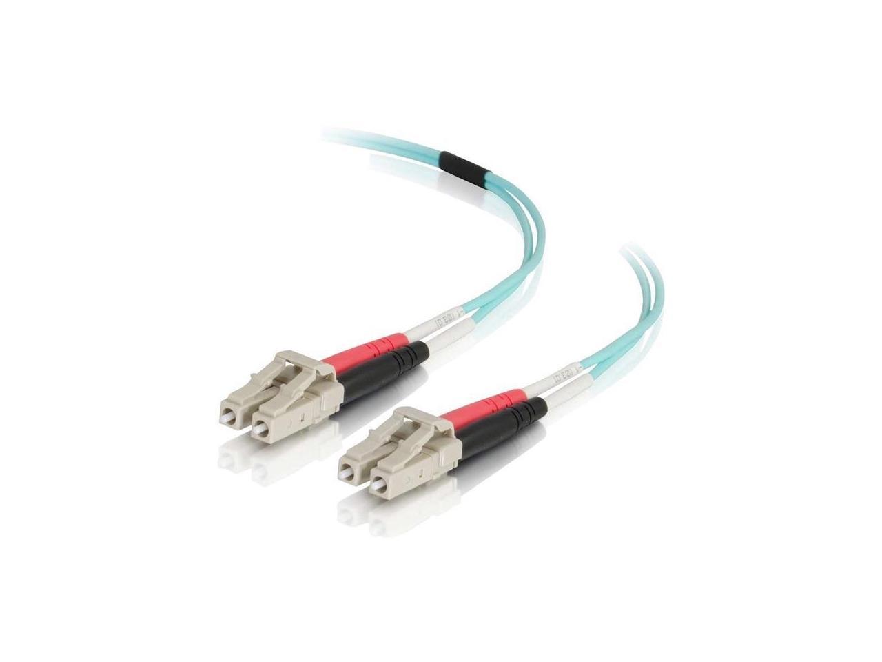 C2G 7M LC-LC 50/125 DUPLEX MULTIMODE OM4 FIBER CABLE - AQUA - 23FT OM4 CABLE - 2