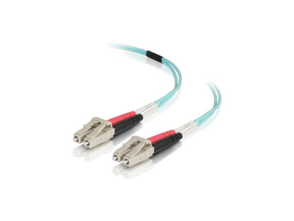 C2G 7M LC-LC 50/125 DUPLEX MULTIMODE OM4 FIBER CABLE - AQUA - 23FT OM4 CABLE - 2
