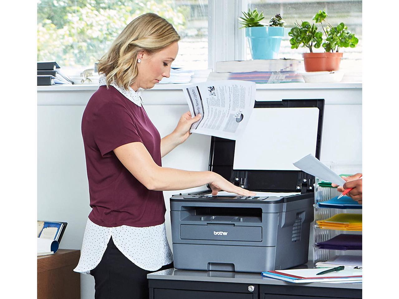 Brother Compact Monochrome Laser Printer, HLL2390DW, Convenient Flatbed Copy & Scan, Wireless Printing, Duplex Two-Sided Printing