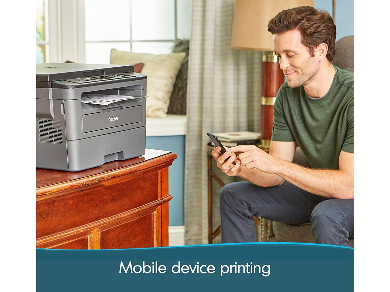 Brother Compact Monochrome Laser Printer, HLL2390DW, Convenient Flatbed Copy & Scan, Wireless Printing, Duplex Two-Sided Printing