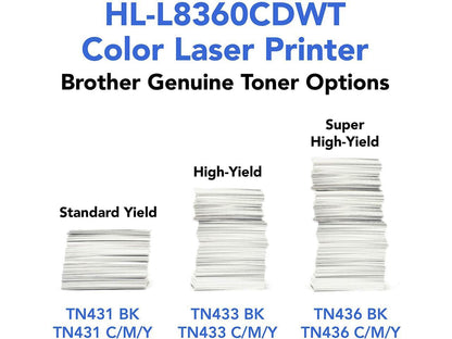 Brother Business Color Laser Printer, HL-L8360CDWT, Wireless Networking, Automatic Duplex Printing, Mobile Printing, Cloud Printing