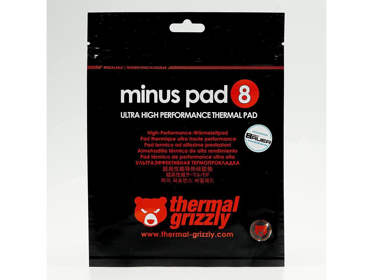 Thermopad Thermal Grizzly Minus Pad 8 - Silicone, Self-Adhesive, Thermally Conductive Thermal Pad - Conducts Heat and Cools The Heating Elements of The Computer or Console (100 × 100 × 1,5 mm)