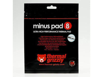 Thermopad Thermal Grizzly Minus Pad 8 - Silicone, Self-Adhesive, Thermally Conductive Thermal Pad - Conducts Heat and Cools The Heating Elements of The Computer or Console (100 × 100 × 1,5 mm)