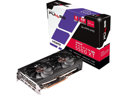 Sapphire - 11295-01-20G - Video Card 11295-01-20G Pulse RX 5500 XT 8GB GDDR6 PCIE HDMI/Triple DP OC