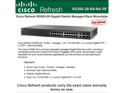 Cisco SG500-28 Ethernet Switch