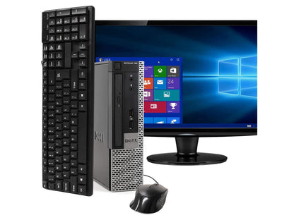 Dell Dell 790 Ultra Small Form Factor Computer PC, 3.20 GHz Intel i5 Quad Core Gen 2, 8GB DDR3 RAM, 250GB SATA Hard Drive, Windows 10 Home 64 bit, 19" Screen