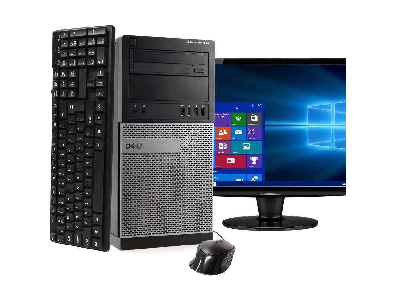 Dell OptiPlex 990 Tower Computer PC, 3.40 GHz Intel i7 Quad Core Gen 2, 16GB DDR3 RAM, 1TB SATA Hard Drive, Windows 10 Home 64 bit, 19" Widescreen Screen
