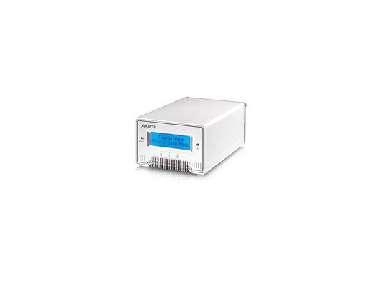 AKiTiO Taurus Mini Super-S3 LCM Portable Dual-Bay RAID Storage Enclosure With Built-in Hardware RAID Designed For Two 2.5" Drives. Model AKTPDMMSBU3OS