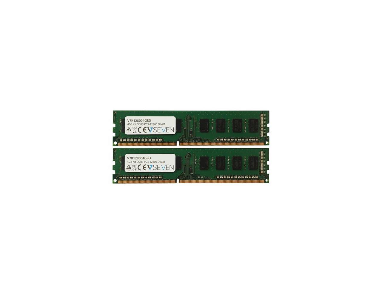 V7 V7K128004GBD 4Gb Kit 2X2Gb Kit Ddr3 1600Mhz Dimm Pc3-12800 Cl11 1.5V