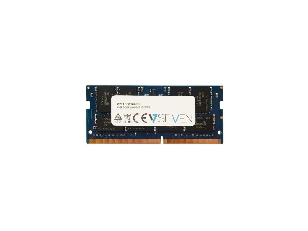V7 - V72130016GBS - V7 16GB DDR4 PC4-21300 - 2666MHZ 1.2V SO DIMM Notebook Memory Module - V72130016GBS - 16 GB -