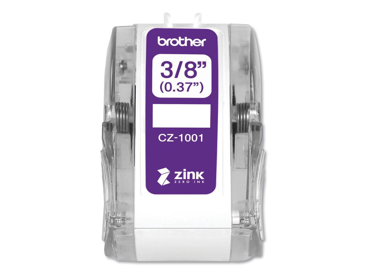 Brother Genuine CZ-1001 3/8" (0.37") 9mm wide x 16.4 ft. (5 m) long label roll featuring ZINK® Zero Ink technology - 3/8" Width x 16 13/32 ft Length - Zero Ink (ZINK)