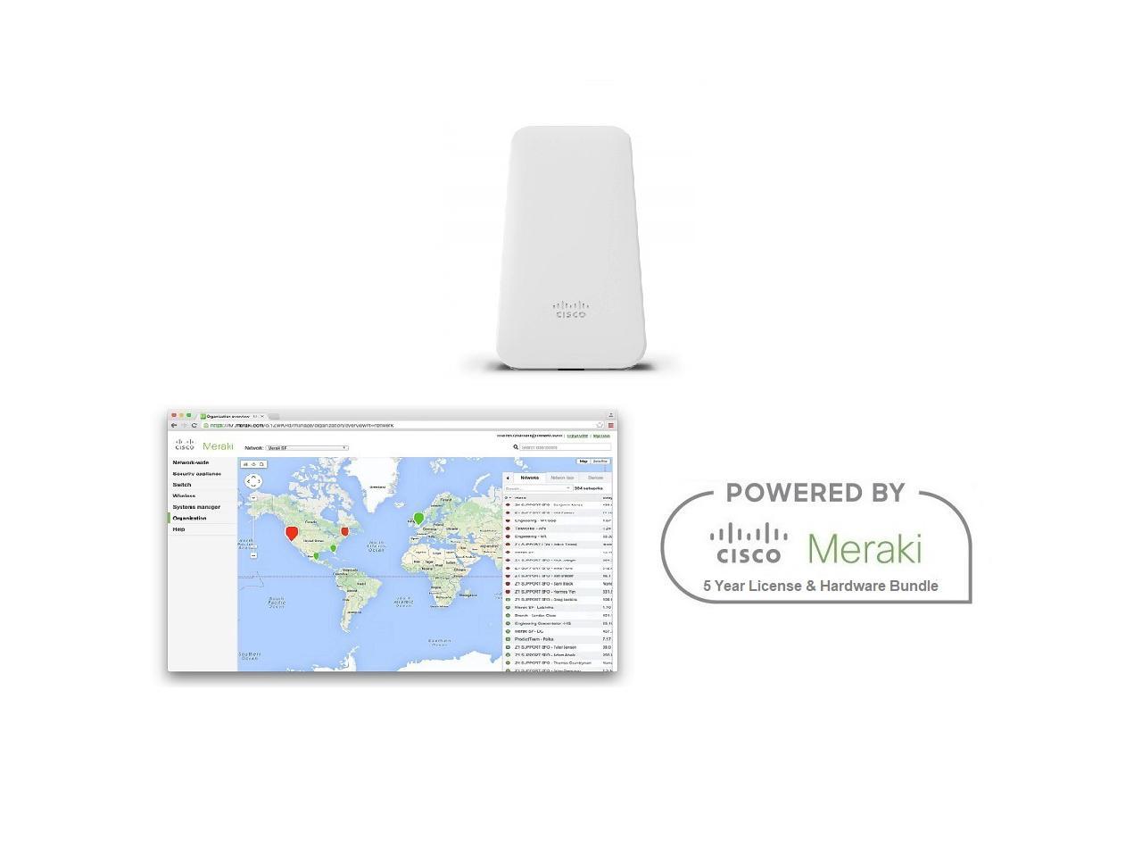 Cisco Meraki MR70 802.11ac Wave 2 Ruggedized Wireless Access Point Includes 5 Year Enterprise Meraki License