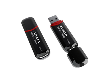 ADATA 16GB UV150 Snap-on Cap USB 3.0 Flash Drive (AUV150-16G-RBK)